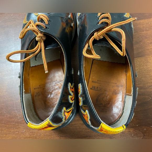 Tred Air Leather Flames Low Shoes Men’s Sz 8 Lace Up Black TredAir England - Picture 6 of 16